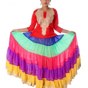 multicolor indo western fancy dress