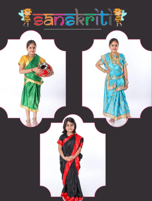 Kids Saree Fancy Dress Costume – Sanskriti Fancy Dresses