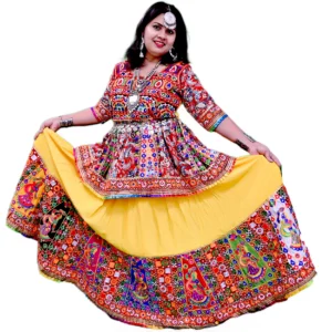 Navratri Koti Style Garba Lehenga Choli Fancy Dress for Women