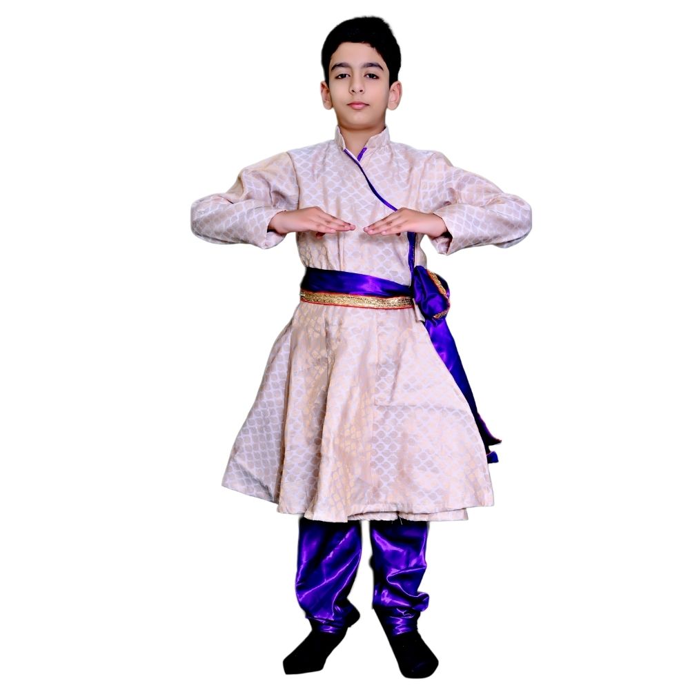 Boys Kathak Fancy Dress Custome White Royal Blue